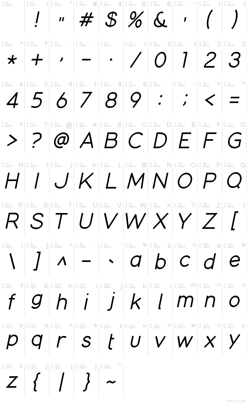 Subscript Characters Coamei SemiBold Italic Font